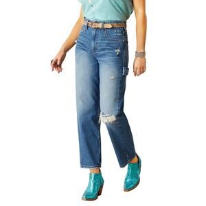 Ariat Ultra High Rise Tomboy Carpenter Jeans Women’s Sz 26 Medium Light Blue